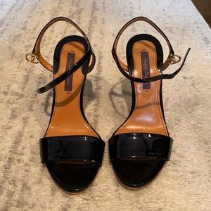 Ralph Lauren Navy Patent Leather Stiletto Sandals